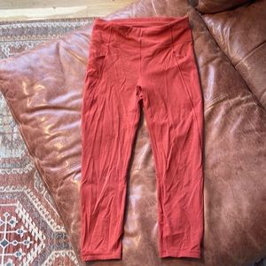 Lululemon leggings size 8. Cropped. Burnt orange. Great condition. Wrinkly photo